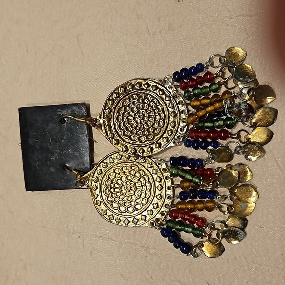 3 PAIRS of Vintage BOHOMINIAN BRASS Earrings - Picture 2 of 12